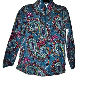 T by Talbots MODAL FRENCH TERRY HALF-ZIP PULLOVER - POETIC FLORAL